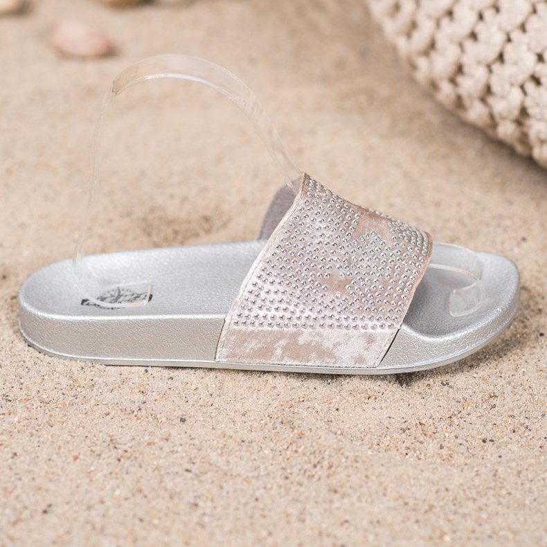 SHELOVET Velour tofflor med stjärnor grå 2