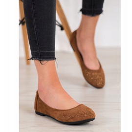 Diamantique Klassisk Ballerina med kristaller brun 2