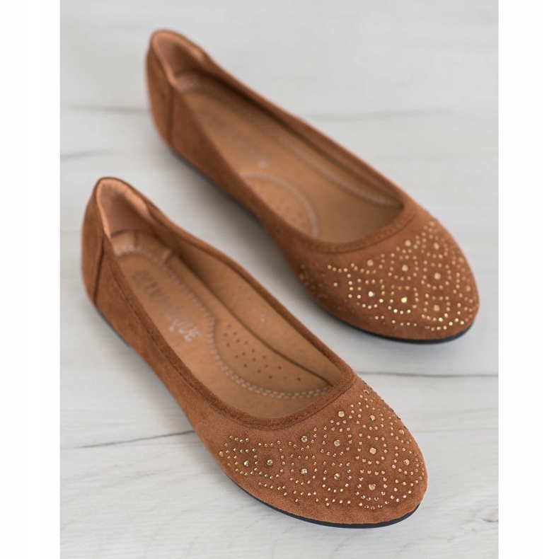 Diamantique Klassisk Ballerina med kristaller brun 1