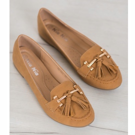 Nio Nio Eleganta loafers med fransar brun 2