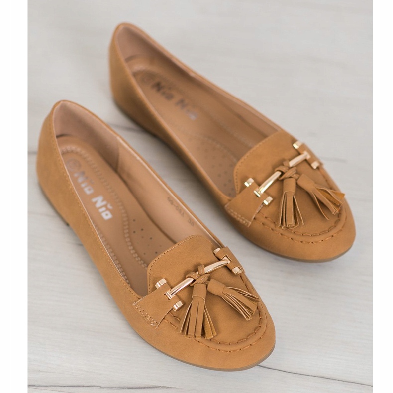 Nio Nio Eleganta loafers med fransar brun 2