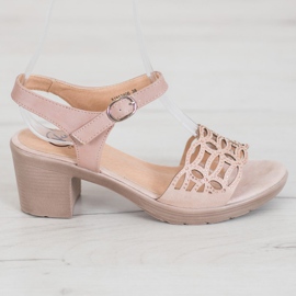 Kylie Bekväma sandaler på en tjock stolpe brun 2