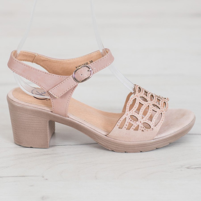 Kylie Bekväma sandaler på en tjock stolpe brun 2