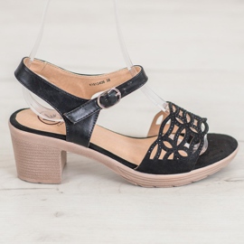 Kylie Bekväma sandaler på en tjock stolpe svart 2