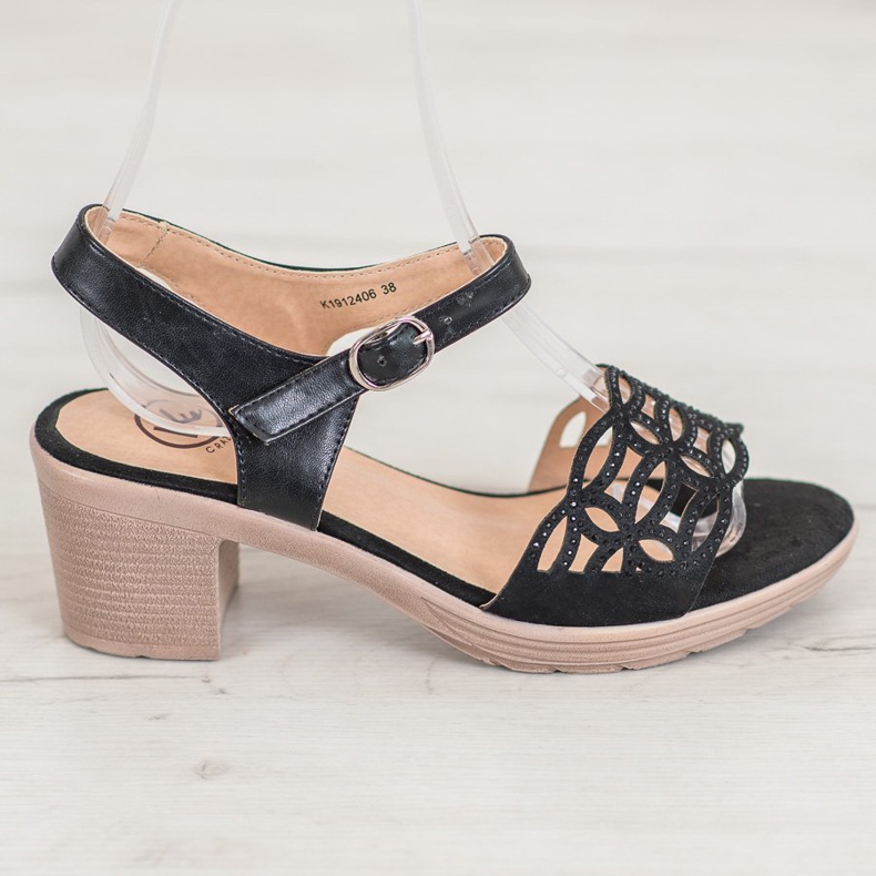 Kylie Bekväma sandaler på en tjock stolpe svart 2