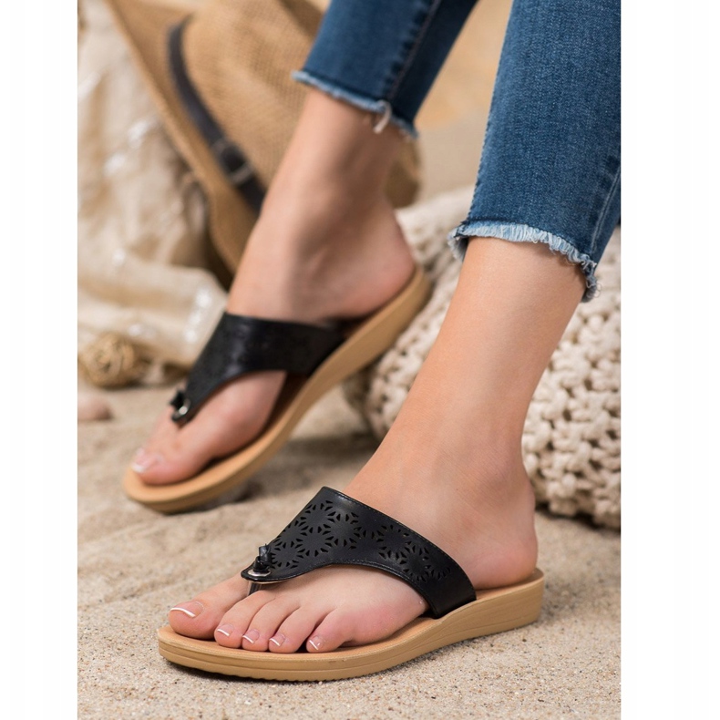 Kylie Tofflor med öppet mönster svart 1