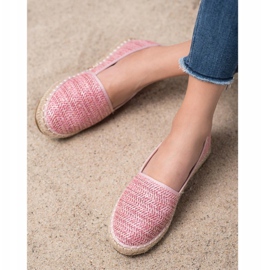 SHELOVET Flätade rosa espadriller 1
