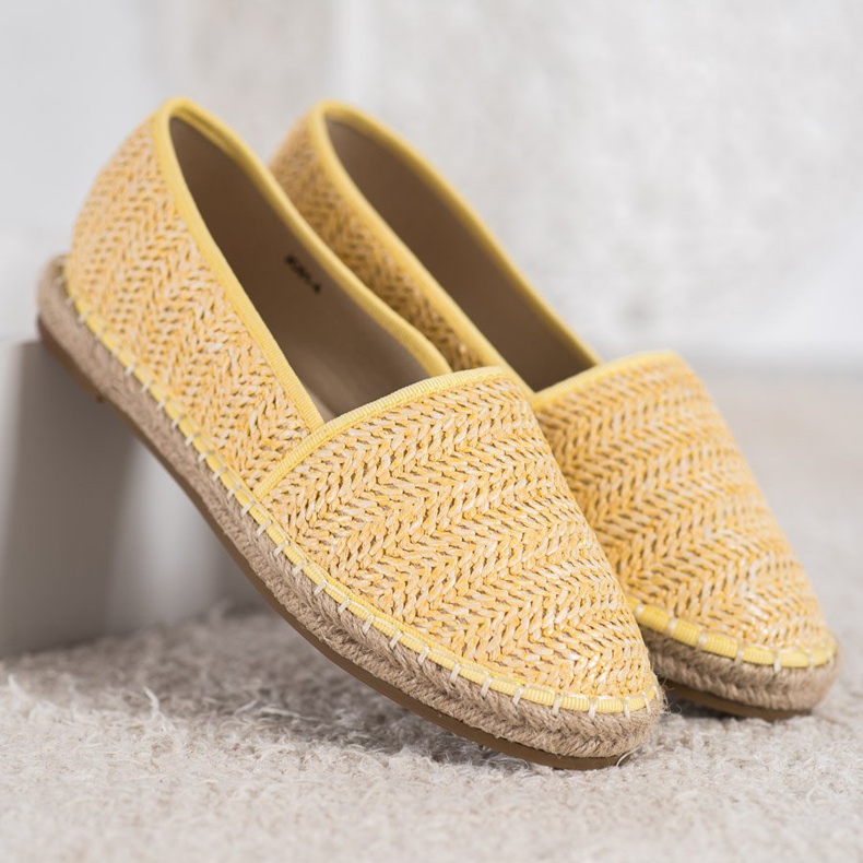 SHELOVET Flätade gula espadriller 2