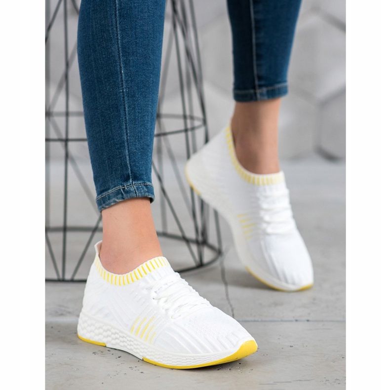 SHELOVET Textil Slip-On skor vit 1