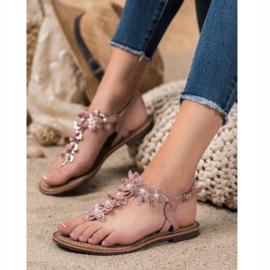 Evento Sandaler med flip-flops och blommor rosa 1