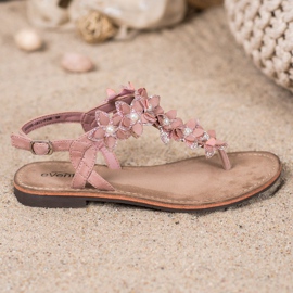 Evento Sandaler med flip-flops och blommor rosa 2