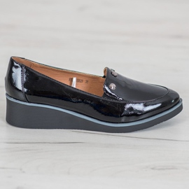 Vinceza Lackerade pumpar på en kil svart 2