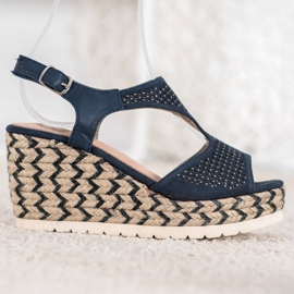 Aclys Mocka Espadrilles på kilen blå 2