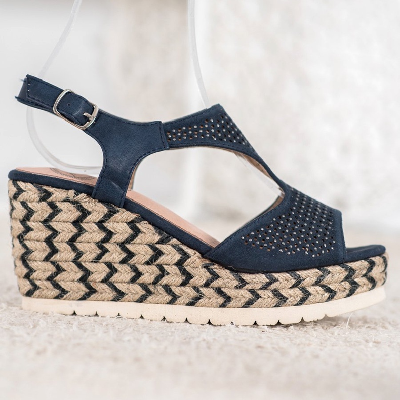 Aclys Mocka Espadrilles på kilen blå 2