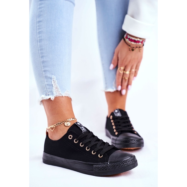 NEWS Dam Sneakers Lågt Material Svart Ecoma 1