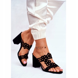 Eleganta damtofflor på en bar Sergio Leone Black SK031 svart 2