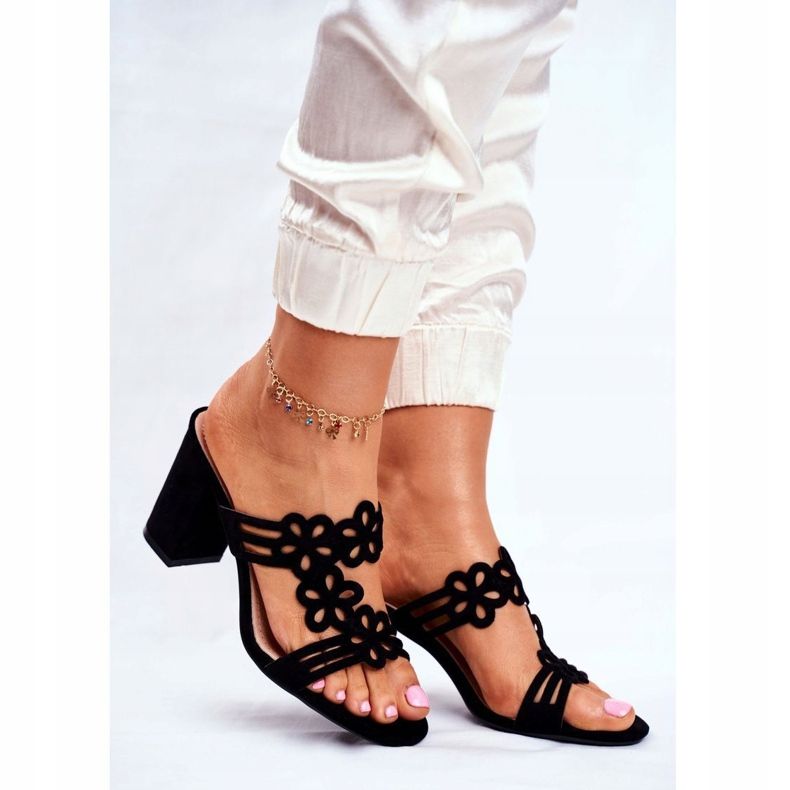 Eleganta damtofflor på en bar Sergio Leone Black SK031 svart 1