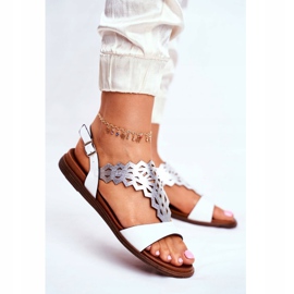 Sandaler för kvinnor Flat Sergio Leone Vit SK035 grå 1