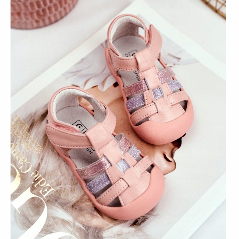 Apawwa Barnsandaler med kardborreband Glitter Rosa Ontario 2