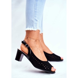 Kvinnors sandaler på högklackat Sergio Leone svart SK832 2