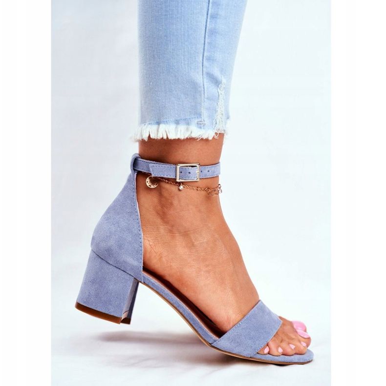 Sandaler för kvinnor Eco-Mocka Sergio Leone Blue SK839 blå 2
