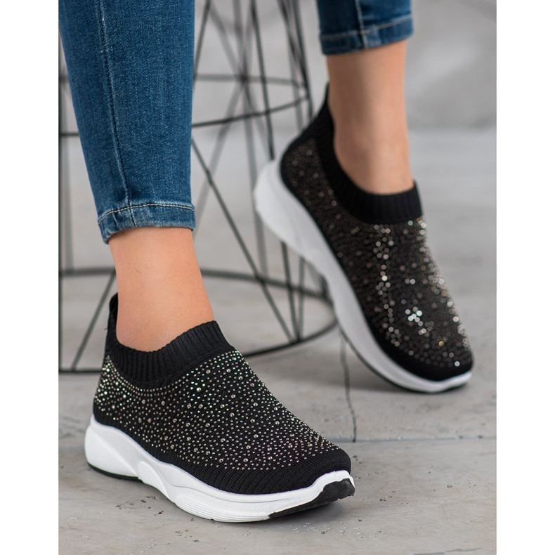 Kayla Sportskor med kristaller svart 1