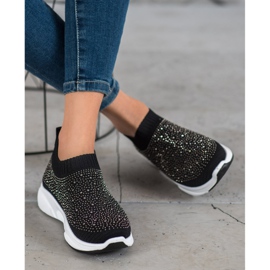 Kayla Sportskor med kristaller svart 2