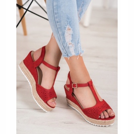 Small Swan Openwork Espadrilles sandaler röd 1