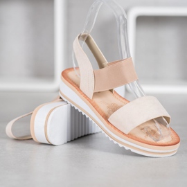 Mannika Sandaler i mocka på plattformen brun 1