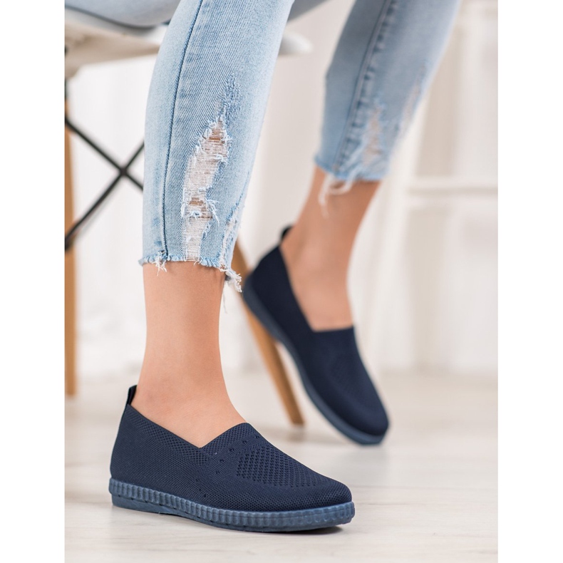 Via Giulia  Openwork Slip On Sneakers marinblå blå 2