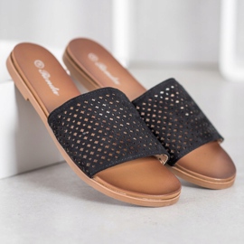 Renda Openwork tofflor svart 1