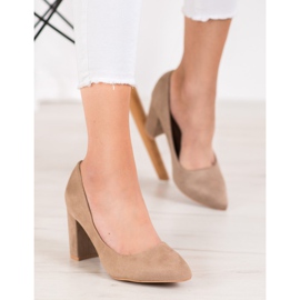 SHELOVET Mockhöga klackar mångfärgad kaki 1