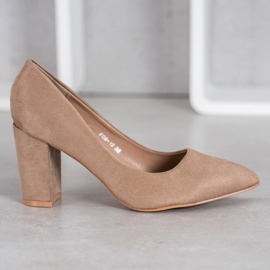 SHELOVET Mockhöga klackar mångfärgad kaki 2