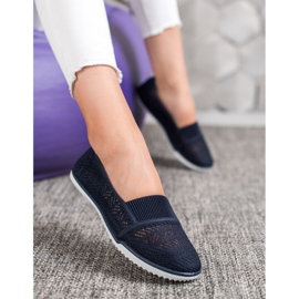 Bona Slip-on Openwork-skor marinblå blå 1