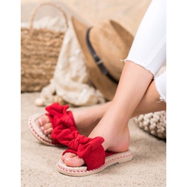 Anesia Paris Snygga mocka tofflor röd 1