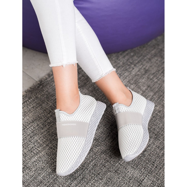 SHELOVET Slip-on sneakers med mesh grå 1