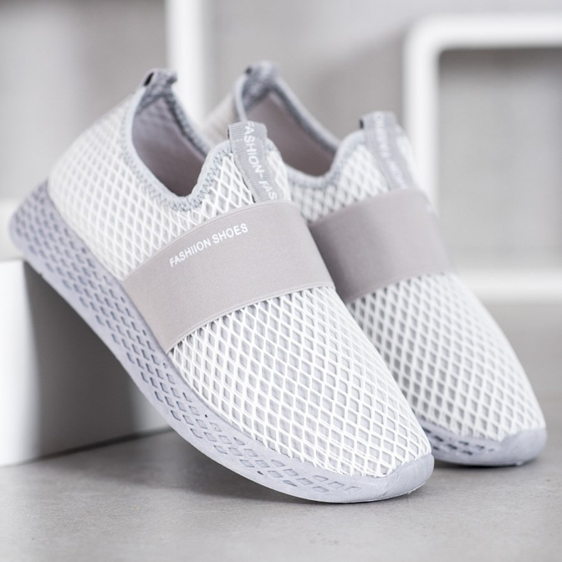 SHELOVET Slip-on sneakers med mesh grå 2