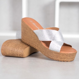 Renda Silver Wedge Tofflor grå 2