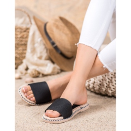 Renda Textila svarta tofflor 2