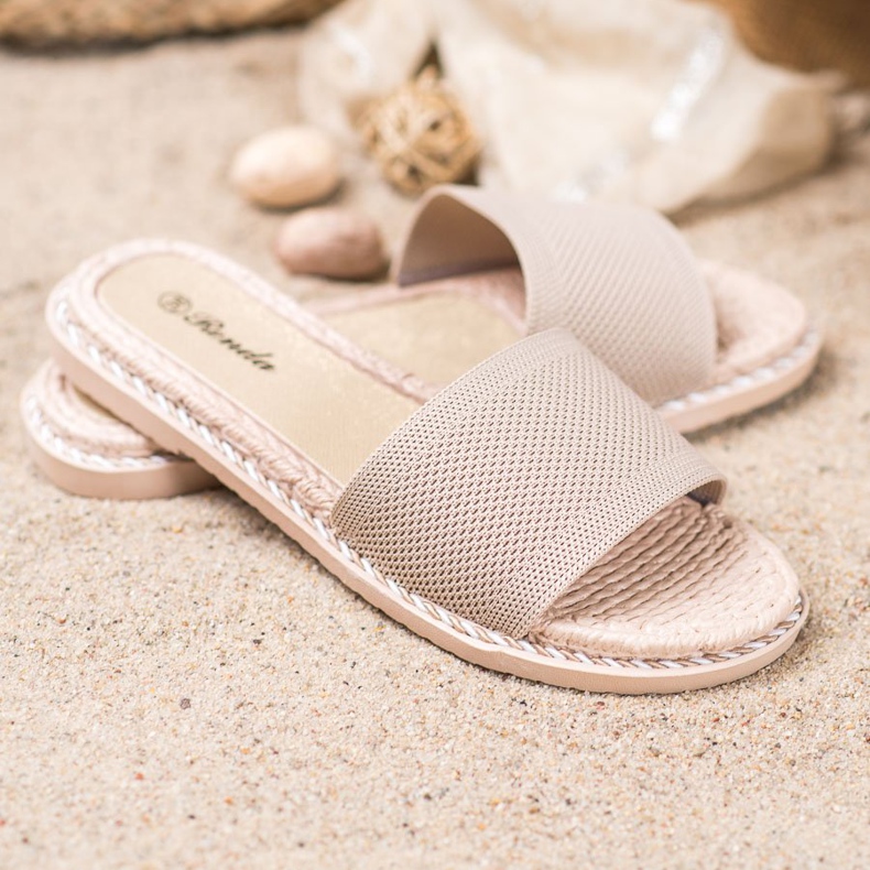 Renda Beige tofflor i textil 1
