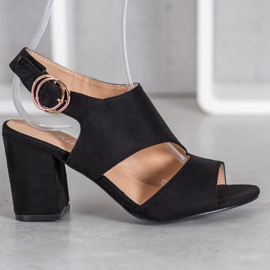 Mannika Svarta högklackade sandaler 2