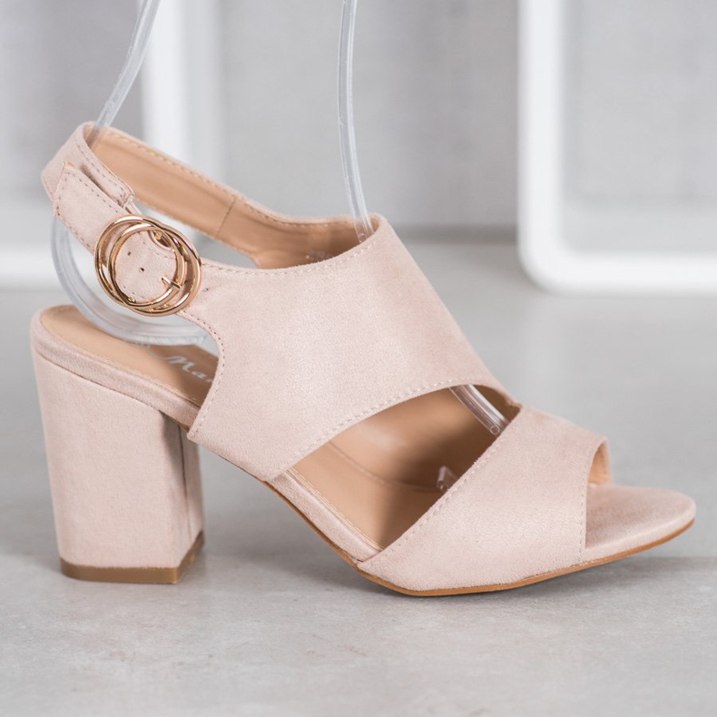 Mannika Beige högklackade sandaler 2