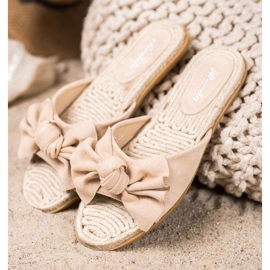 Renda Eleganta tofflor med rosett beige 1