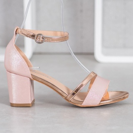 Mannika Eleganta sandaler med glitter gul 2