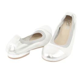 Gamis Bekväma ballerinor i silverläder silver- grå 2