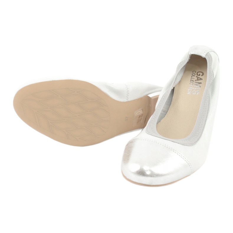 Gamis Bekväma ballerinor i silverläder grå 3