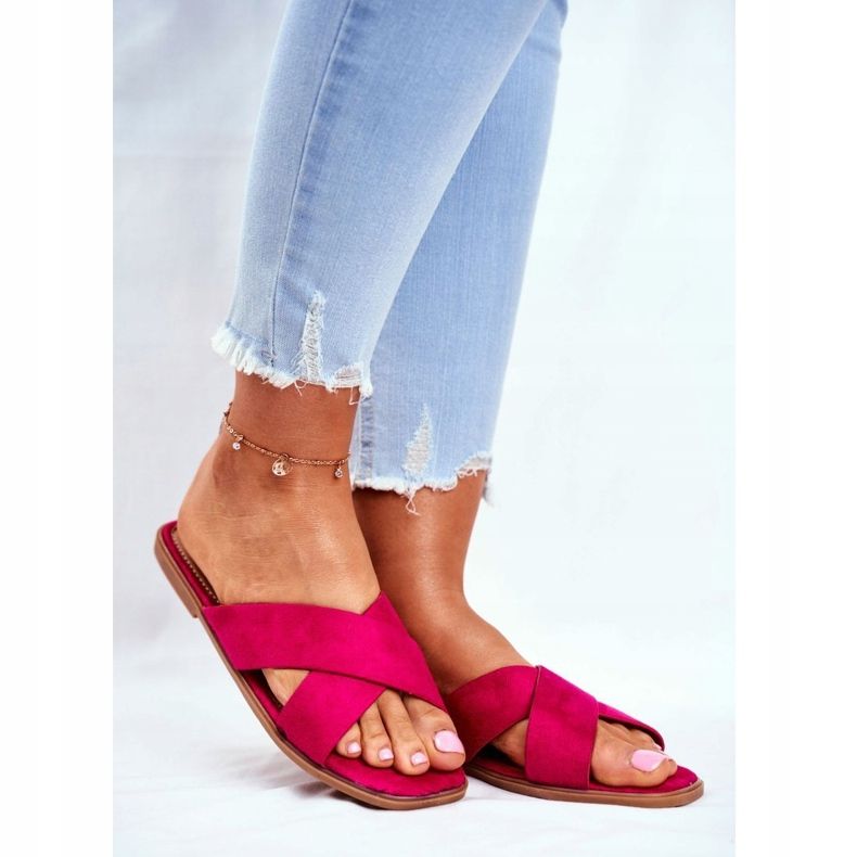 Dam Tofflor Bälten på korset Fuchsia Filippinerna rosa 1