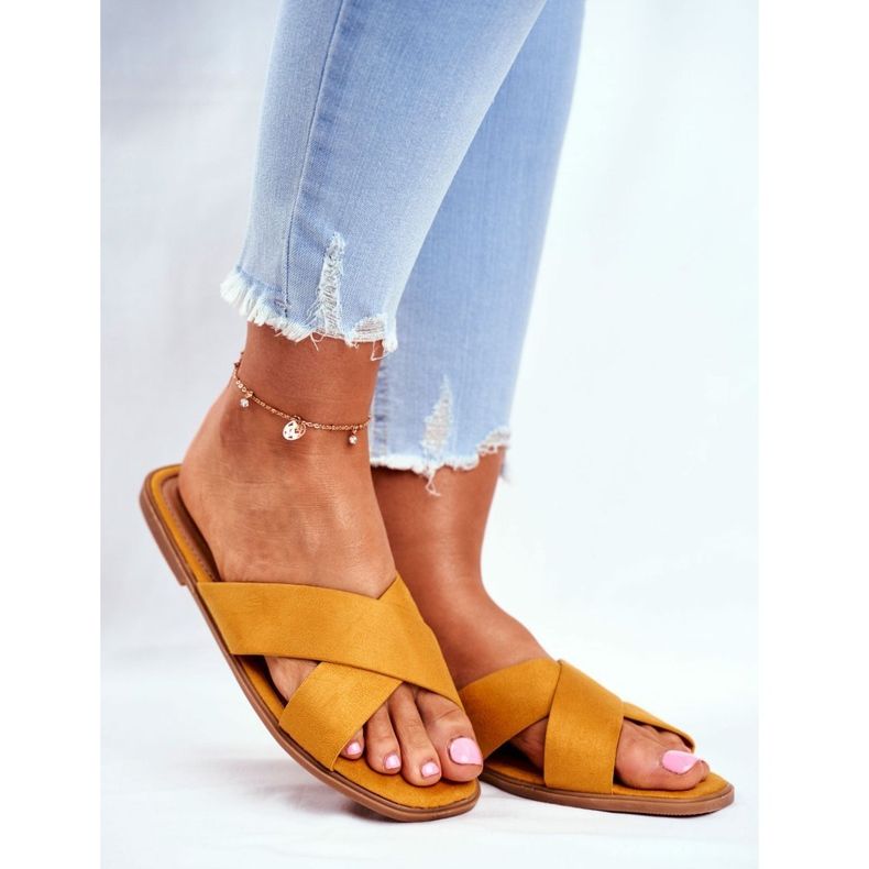 Tofflor för kvinnor, ränder, gula Filippinerna 1