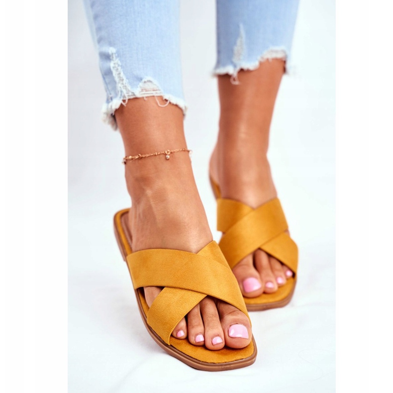 Tofflor för kvinnor, ränder, gula Filippinerna 2