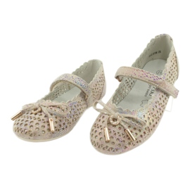 S.Barski Openwork Ballerinas med kardborrebandski Remtro brun mångfärgad 3